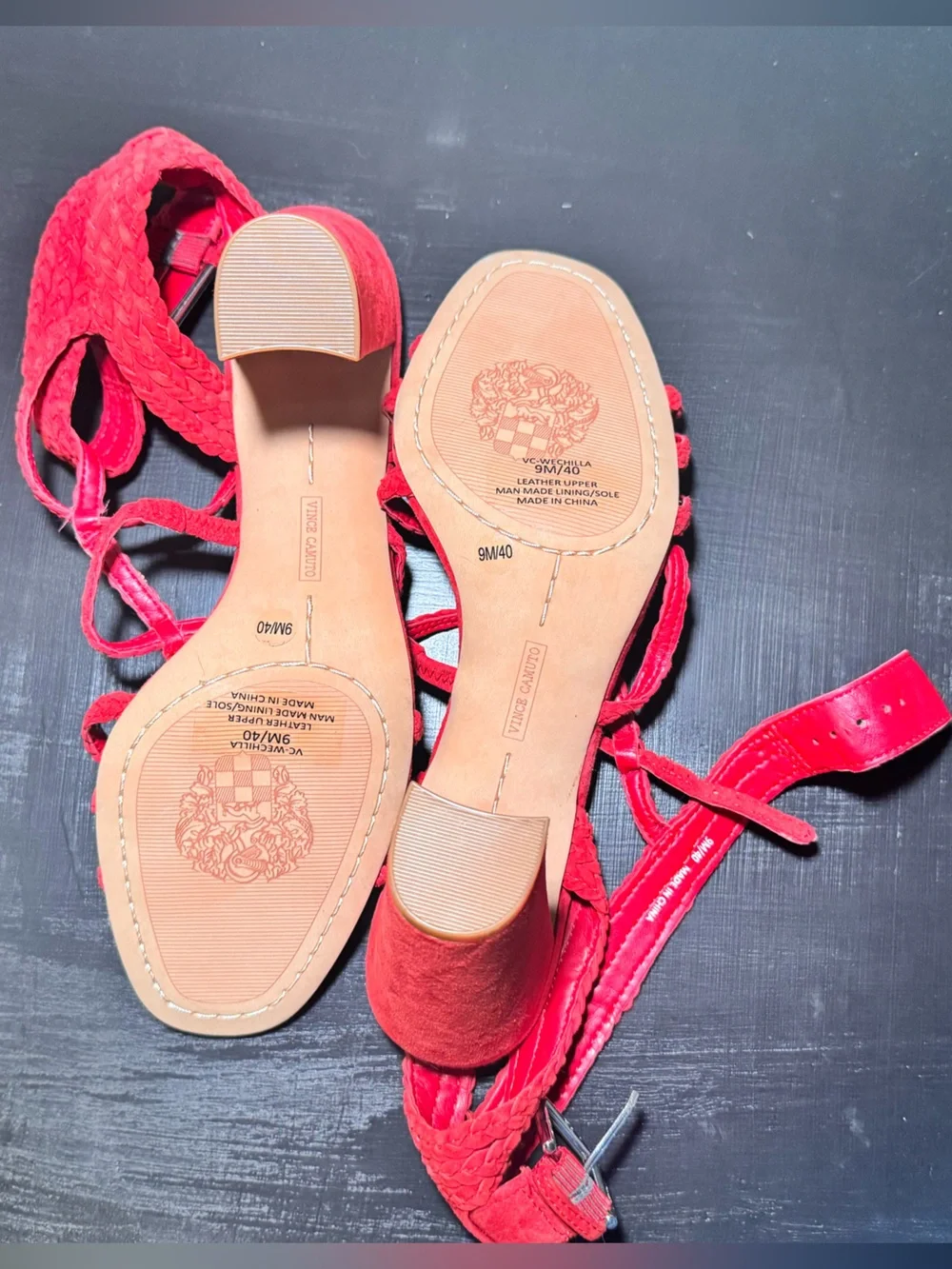 Vince Camuto Red Braided Strappy Heels - Picture 4 of 6